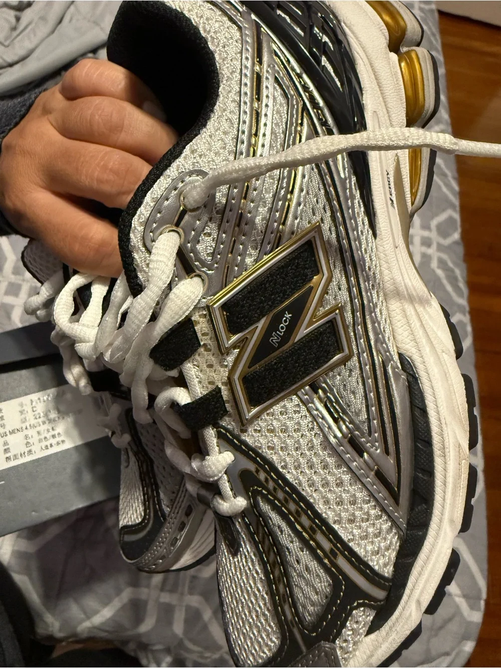 New Balance Women's Silver, Black & Gold Running Sneakers
